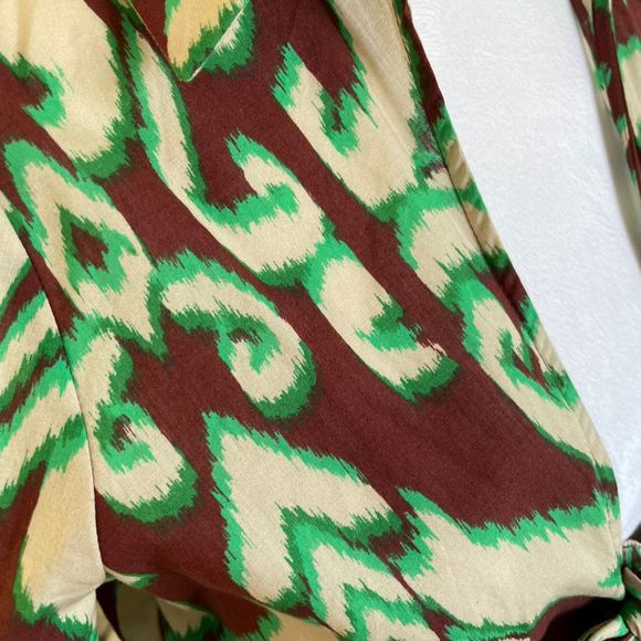 Zara Women's Green and Brown Print 2 - The Selena Blouse - Picture 5 of 5